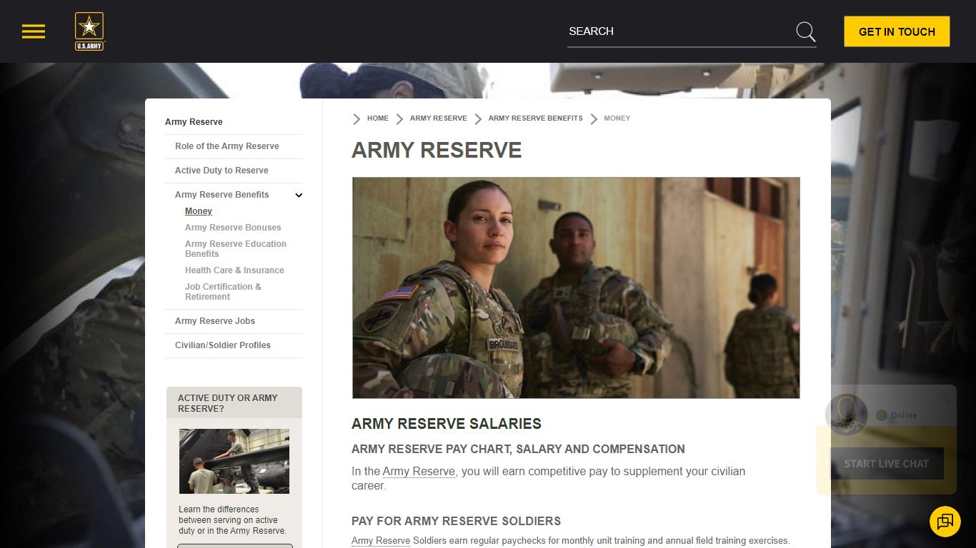 Army Reserve Pay Chart & Salary | goarmy.com